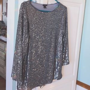 Ann Taylor black, gray sequin top